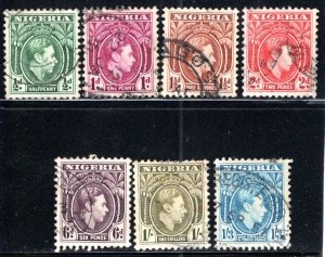 Nigeria #53a-66a perf 11.5  VF Used, CV 5.05 ... 4390233