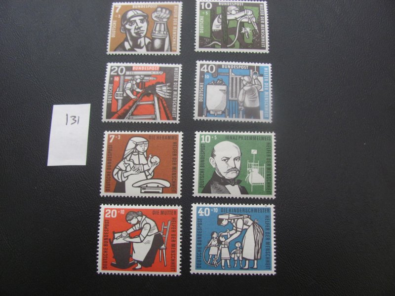 GERMANY 1956-57 MNH  SC B350-3,B356-359 2 SETS XF  (131)