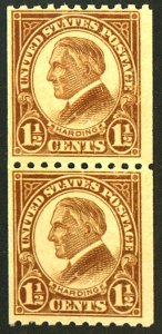 U.S. #605 MINT PAIR OG LH