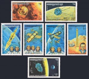 Cambodia 480-486,487, MNH. Mi 560-566, Bl.136. Russia Space Exploration, 1984.