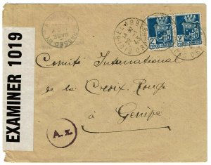 Algeria 1943 Sidi-bel-Abbes cancel on cover to Switzerland, triple censored