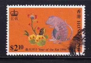 Hong Kong 1996 Sc 735 Year of the Rat $2.1 Used
