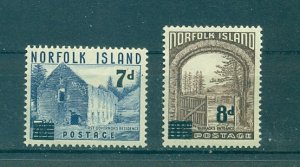 Norfolk Is. - Sc# 21-2. 1958 Overprints. MNH $4.00.