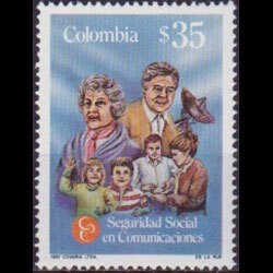 COLOMBIA 1987 - Scott# 973 Social Security Set of 1 NH