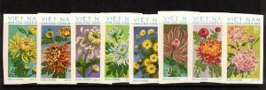 North Viet Nam Sc 731-8 MNH Imp. Full Set of 1974 - Flowers - Chrysanthemus