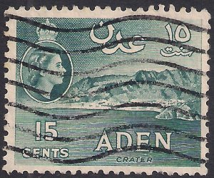 Aden 1953 – 63 QE2 15ct Greenish Grey used SG 53 ( J668 ) 