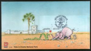 Namibia 2000 Etosha National Park Elephant Snake Wildlife Animal M/s on FDC #...