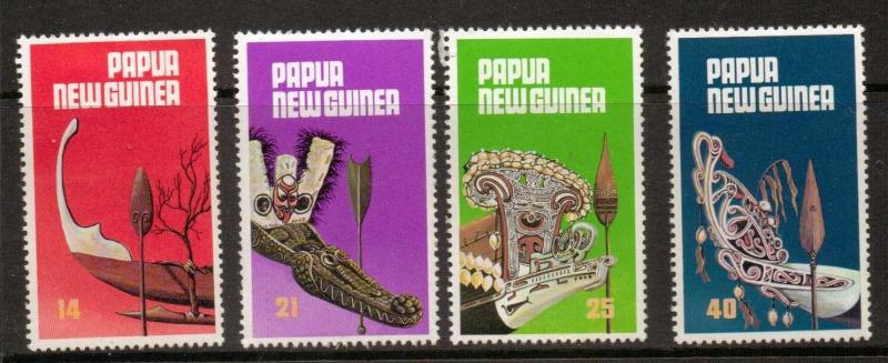 PAPUA NEW GUINEA SG363/6 1976 TRADITIONAL CANOES  MNH 