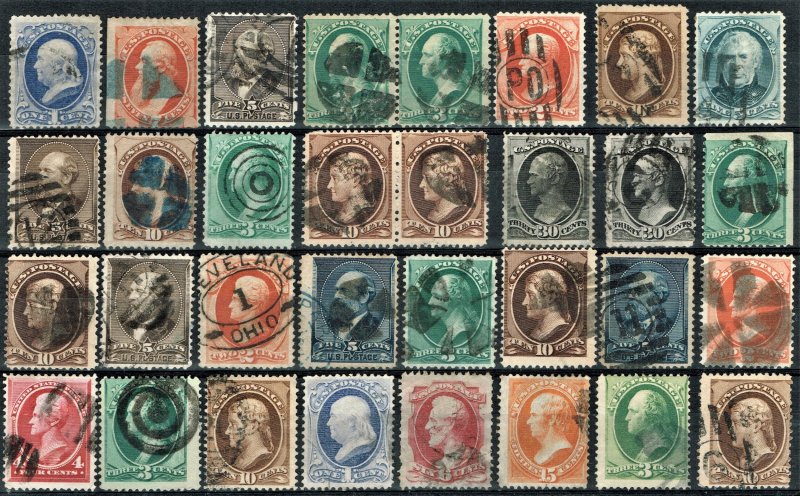 [0902] 1870-90 Selection of « Bank note issue » used (x32)