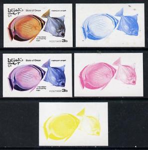 Oman 1974 Tropical Fish 3b (Angel & Butterfly Fish) s...