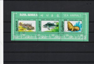 south korea sea animals used collectors stamps sheet  ref r12220