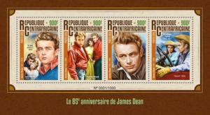 James Dean Harris Wood Taylor Cinema Hollywood Central Africa MNH stamp set