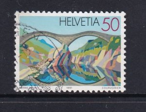 Switzerland  #893  used 1991  bridges 50c