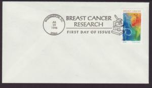 US B1 Breast Cancer 1998 Pictorial Uncachted U/A FDC