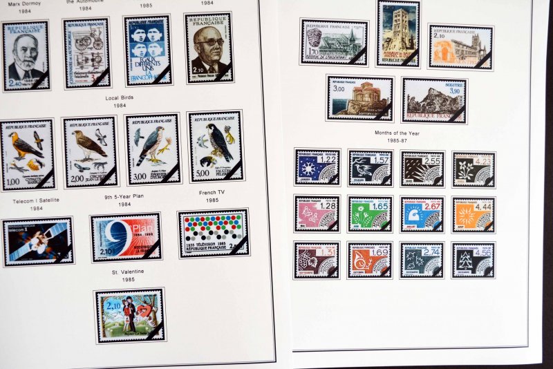 COLOR PRINTED FRANCE 1966-1999 STAMP ALBUM PAGES (159 illustrated pages)