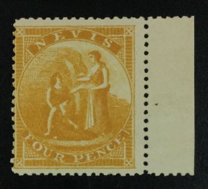 MOMEN: NEVIS SG #18 MINT OG LH **HOLCOMBE CERT** £170 LOT #62024