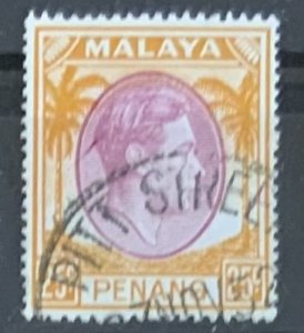 PENANG 1949 25 cents SG16 USED