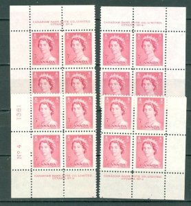 CANADA 1953 QE KARSH PORTRAIT #327 PL 4 SET CORNERS BLKS MNH $33.00