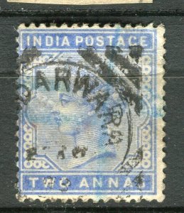 INDIA; 1880s early classic QV issue used 2a. value fine Postmark