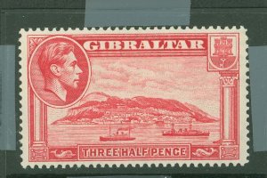 Gibraltar #109v Unused Single