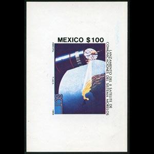 MEXICO 1985 - Scott# 1423 S/S Sat.Station NH