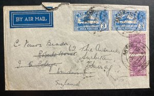 1934 Akyab SOR Burma Airmail cover To Surniton Surrey England