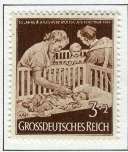 GERMANY; 1944 early Third Reich issue Mint hinged value, Mother & Child 