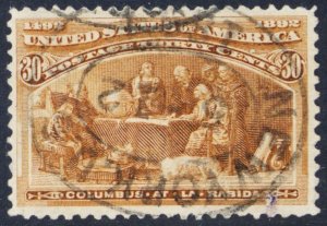 239, Used VF 30¢ Columbian ** Stuart Katz