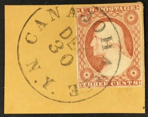 11a 3c Washington Used on Piece