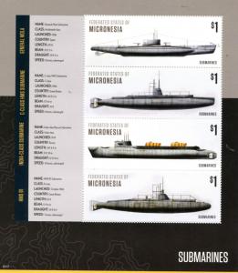 Micronesia 2015 MNH Submarines General Mola HMS B1 4v M/S II Boats Ships Stamps