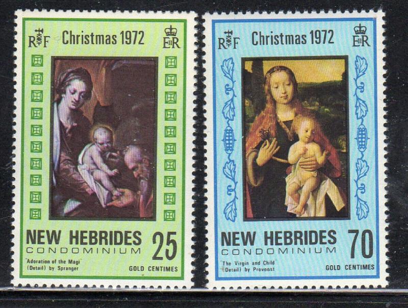 NEW HEBRIDES, BRITISH 167-168  1972  CHRISTMAS  MINT  VF NH  O.G