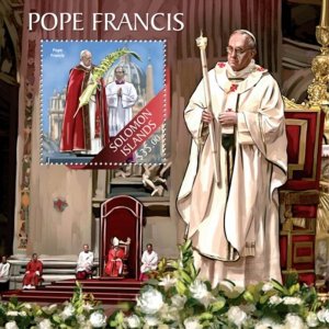 Solomon Islands - 2013 Pope Francis  Stamp Souvenir Sheet 19M-274
