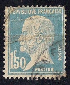 France #196 1.50FR Louis Pasteur Blue Stamp used F