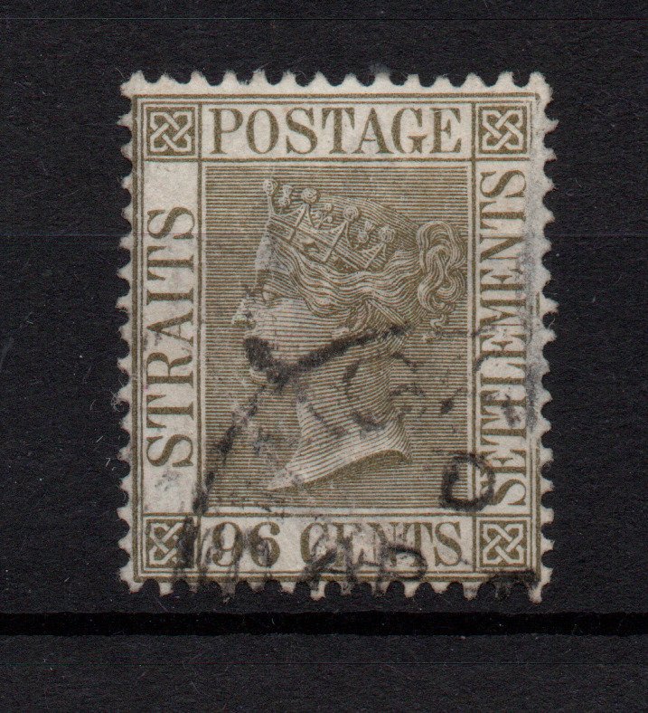 Straits Settlements 1883 96c olive grey SG71 fine used WS36522