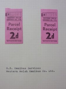 COLLECTION OF OMNIBUS PARCEL LABELS ON FIVE PAGES