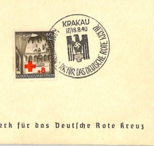 POLAND WW2 Cover GERMANY Occupation RED CROSS Surcharge 1940 {samwells}RC272