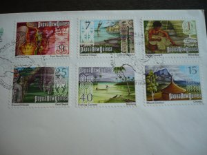 Postal History - Papua New Guinea- Scott#369,373,375,378,381,385-First Day Cover