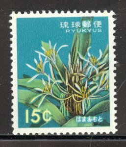 Ryukyu Islands Scott 114 MNHOG - 1963 Hamaomoto Plant - SCV $1.25