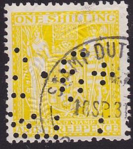 NEW ZEALAND ARMS STAMP DUTY 1/3d Lemon Yellow used..........................7821