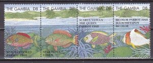 Gambia, Scott cat. New Item. Various fish on 4 values. ^