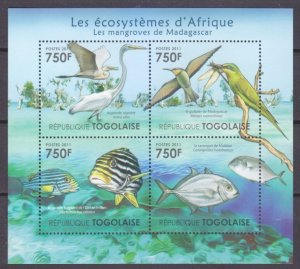 2011 Togo 4157-4160KL Birds - Mangroves of Madagascar 12,00 €