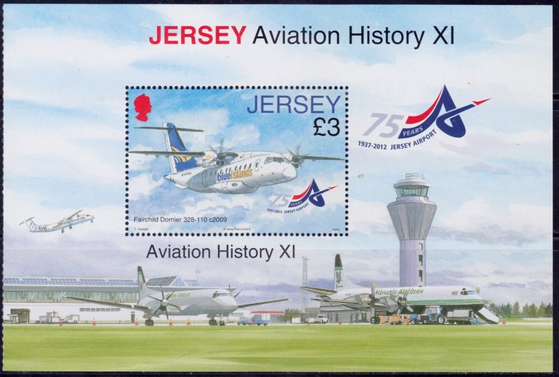 Jersey, 2012, Airplanes, Celebrating Jersey Airport, s/s, Mi#B98, MNH,++