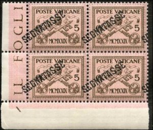 Vatican J1 XF NH Strong Shifted Ovpt to left LL Corner Block