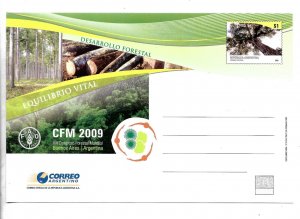 ARGENTINA 2009 FOREST DEVELOPMENT TREES FAO POSTCARD POSTAL STATIONERY FORESTRY