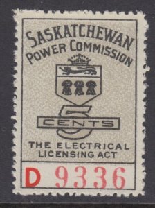 Canada Revenue (Saskatchewan), van Dam SE14a, MNH, pinperf