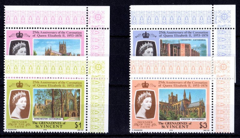 St.Vincent Grenadines 1978 Sc#153/156 QUEEN ELIZABETH II CORONATION Set (4) MNH