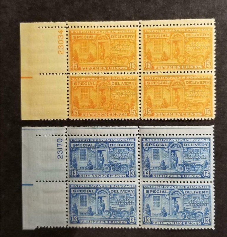 US Scott E16 E17 Special Delivery Stamp Plate Block Lot MNH OG G2721