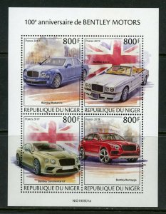 NIGER 2019 100th ANNIVERSARY OF BENTLEY MOTORS SHEET  MINT NH