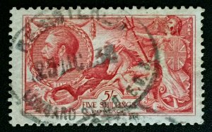 GB 1918 KGV BW SEAHORSES 5s Used SG#416 GB3203