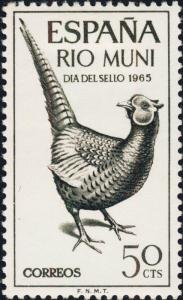 RIO MUNI - 1965 Mi.66 50c Pheasant - Dia del Sello - Mint*